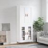 AUUIJKJF Home Outdoor Glossy White Highboard 69.5 x 34 x 180 cm view 1