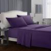 4-Piece Breathable Hotel-Luxury Fitted Sheet Set, Soft Wrinkle-Free Sheets, 16-Inch Deep Pockets, Blue-Purple, Queen view 1