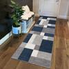 Siunwdiy Gray Blue Patchwork Runner Rug, Non-Slip, Washable, 110 x 460 cm view 1