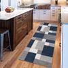 Siunwdiy Gray Blue Patchwork Runner Rug, Non-Slip, Washable, 110 x 460 cm view 2