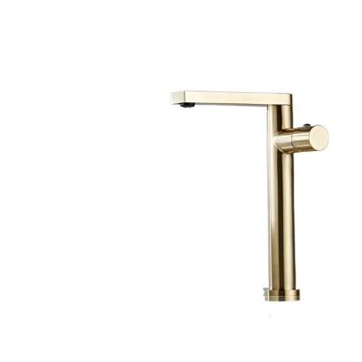 FBPQRCONS Antique Brass Waterfall Bathroom Sink Faucet, Gold and Black