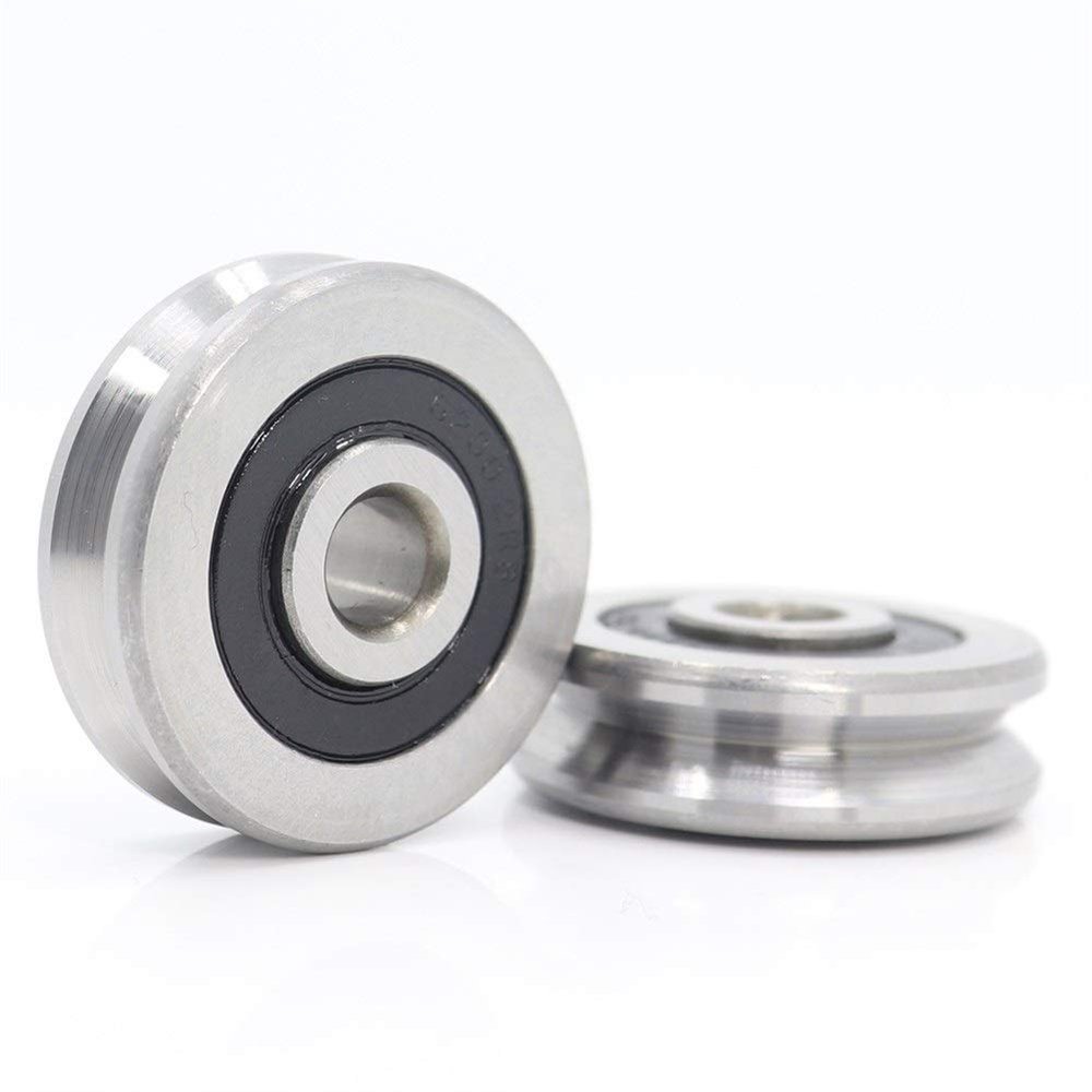 2-Piece Sealed V-Groove Ball Bearings, 8 x 37 x 11 x 3, 8 x 40 x 14, 8 x 42 x 14 mm