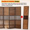 Folding Room Divider, 4–8 Panels, Wood and Reed Privacy Screen view 4