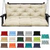 RUYICZB Patio Hollywood Swing Cushion, Waterproof Quilted Bench Pad, White, 59 x 39 in view 1