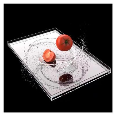 Creative Tray for Cosmetic Photography, Acrylic Display Case, Photo Props, Transparent Flat Water Tank, Clear, 80 x 80 x 6 cm
