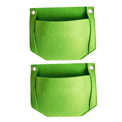 BESPORTBLE 2-Piece Felt Wall-Hanging Plant Bags, Green