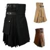 Men's Gothic Scottish Kilt, Classic Pleated Punk Skirt, 5XL view 2