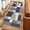 Siunwdiy Gray Washable Non-Slip Runner Rug, 110 x 380 cm, Modern Geometric Patchwork view 3