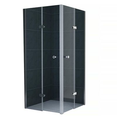Premium Frameless Folding Glass Shower, Clear Glass, 100 x 100 x 200 cm