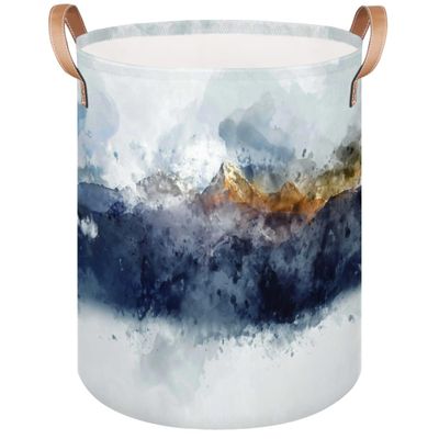 Modern Mountain Art Folding Laundry Basket, 21.8 L