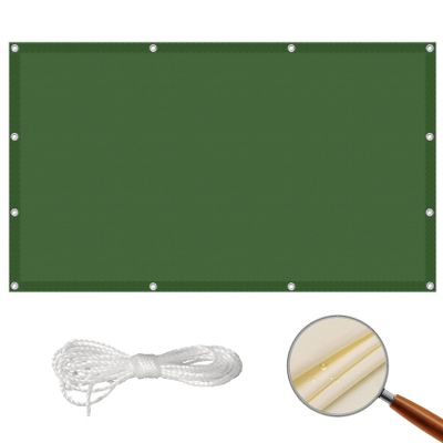 Waterproof Sun Shade Sail 5 x 6 m, PU-Coated PES Polyester, UV Protection, Dark Green