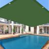 Waterproof Sun Shade Sail 5 x 6 m, PU-Coated PES Polyester, UV Protection, Dark Green view 3