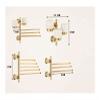 Wall-Mounted Brass Bathroom Towel Rack, Foldable Swivel, 3–5 Bars, Gold, Style 5/a view 3