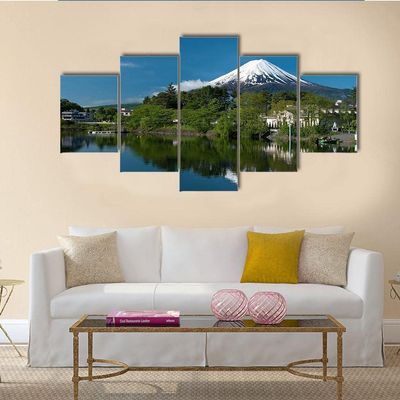 XBAKING 5-Piece Fuji Mountain Lake Canvas Wall Art, Unframed