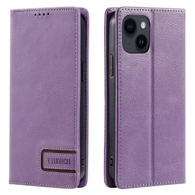 Beajew 2024 Upgraded Flip Case for Oppo A7/A5S/A12, Vintage Slim Leather Case, Purple