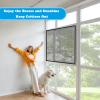 180 x 185 cm Balcony Window Insect Screen, Full-Frame Hook-and-Loop Fly Curtain, Foldable, Black view 2