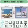 180 x 185 cm Balcony Window Insect Screen, Full-Frame Hook-and-Loop Fly Curtain, Foldable, Black view 3