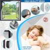 180 x 185 cm Balcony Window Insect Screen, Full-Frame Hook-and-Loop Fly Curtain, Foldable, Black view 4