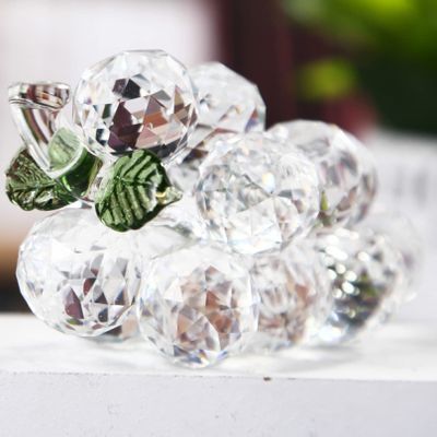 UYCUODLUY Amethyst Crystal Grape Figurine Paperweight, Transparent