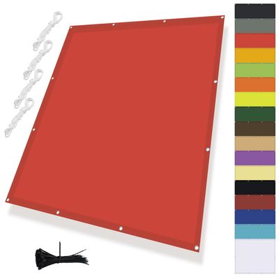 MENGH Rectangular Waterproof Sun Shade Sail, Red, 1.8 x 1.8 m