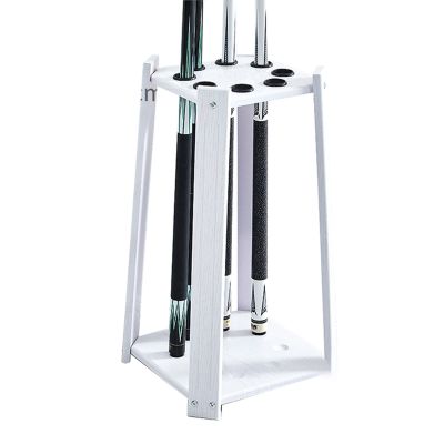 Wooden Pool Cue Stand, Freestanding Rack with 8 Holes