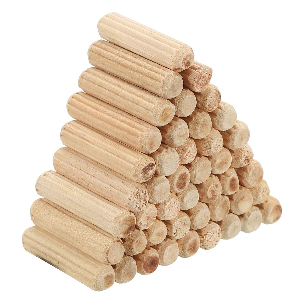 PATIKIL 120-Piece 6 x 25 mm Fluted Wood Dowel Set