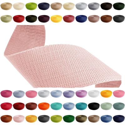 Polypropylene Webbing Strap, Powder Pink, 50 mm x 50 m