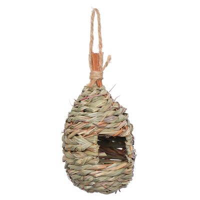 Sosoport Hanging Bird Nest House, Natural Woven Grass, Lightweight and Durable, with Different Entrance Hole Sizes