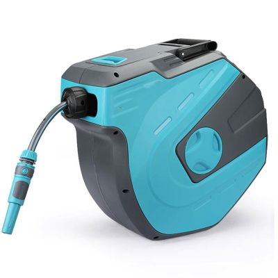 Retractable Garden Hose Reel, 1/2 in. x 50 ft., Wall-Mounted, Automatic Rewind