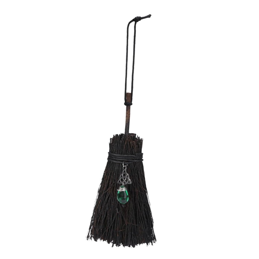 GOOHOCHY Mini Witch Broom Halloween Ornament Craft Broom Mini Broom Decoration Twig Broom Ornament for Halloween Parties and Dollhouses
