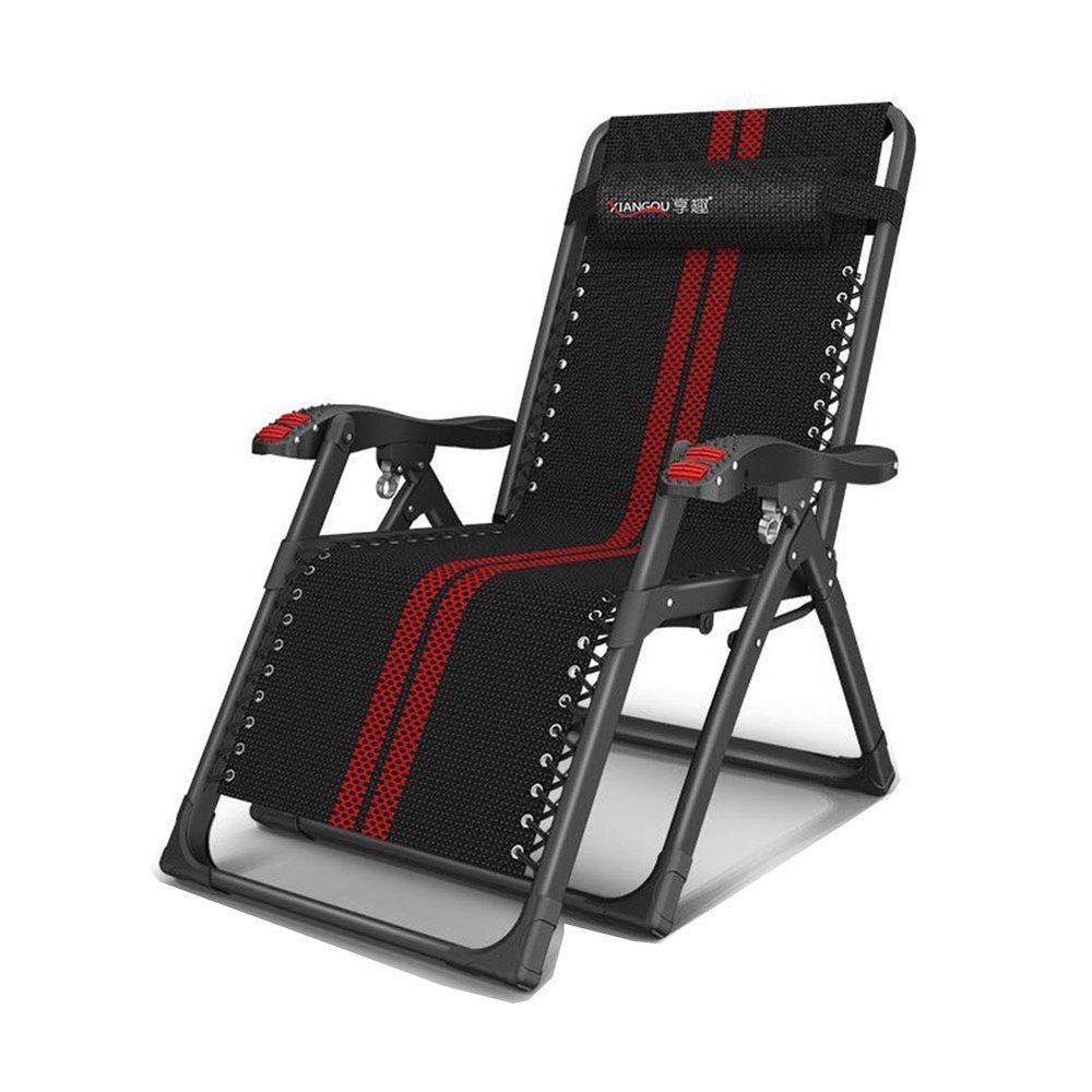 Reclining Folding Sun Lounger with Armrests and Headrest