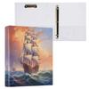 JUMBEAR 3-Ring Binder for Letter Size (11 x 8.5 in), Paper, Round-Ring Organizer with Clipboard, for School and Office, Sailboat at Sunset view 1