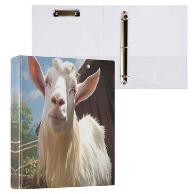JUMBEAR 3-Ring Binder for Letter Size (11 x 8.5 in), Paper, Round-Ring Organizer with Clipboard, for School and Office Supplies, Goat