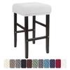LIULIWEIFA Rectangular Stretch Bar Stool Cover, Counter-Height Saddle Seat Cover, White, 1-Pack view 1
