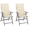 Adjustable Garden Chairs with Cushions, 2-Piece Set, Solid Acacia Wood view 1