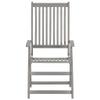 Adjustable Garden Chairs with Cushions, 2-Piece Set, Solid Acacia Wood view 4