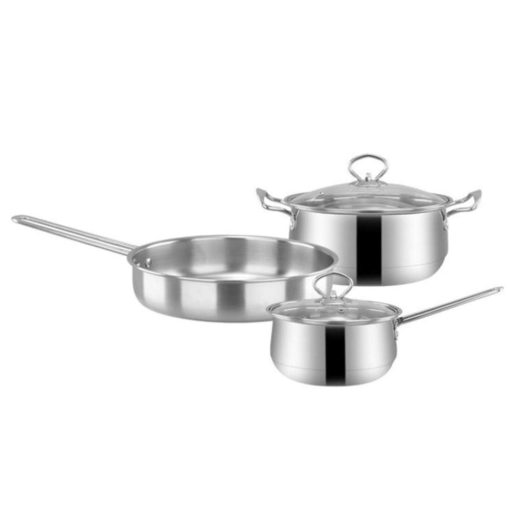 KOHARA 3-Piece Stainless Steel Cookware Set