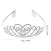 STOBAZA Graduation Tiara and Sash Set in White Satin with Crystal Crown for Graduation and Prom Parties view 4