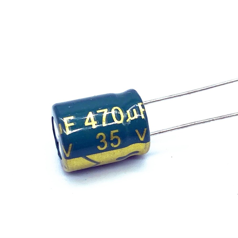 FUERLI 10-Pack Aluminum Electrolytic Capacitors, Low ESR/Impedance, High Frequency, 35 V, 470 µF, 8 x 12 mm