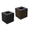 Modern PU Leather Tissue Box, Black view 3