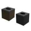 Modern PU Leather Tissue Box, Black view 4