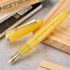 Jinhao 9019 Dadao Series #8 Heartbeat Fountain Pen, Medium Nib, Yellow Jade Acrylic, Gold Clip view 3