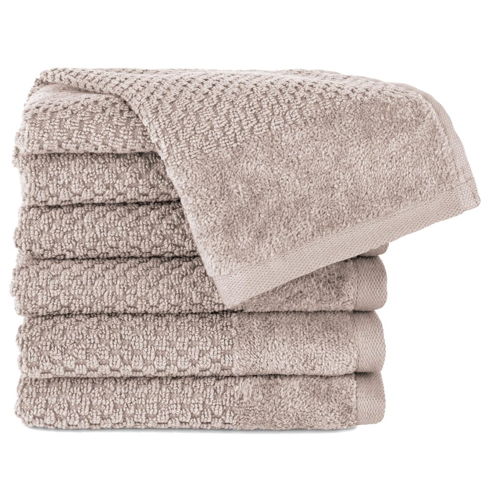 Pure Label Guest Towel 6-Pack, 30 x 50 cm, 100% Cotton - Stone