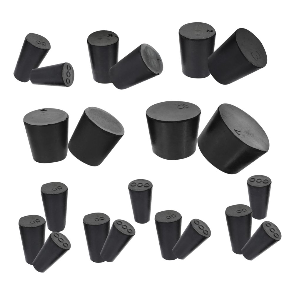 BUGUUYO 27-Piece Rubber Stopper Set for Conical Laboratory Stoppers