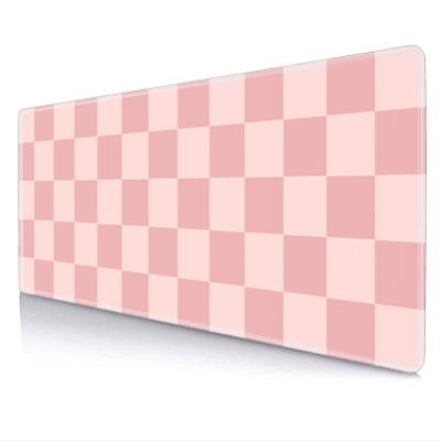 SXCKANG Pink Desk Mat, Checkered Pattern, 800 x 300 mm