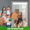 Magnetic Fly Screen Door Curtain, 240 x 215 cm, White, No-Drill Adhesive Mounting view 3