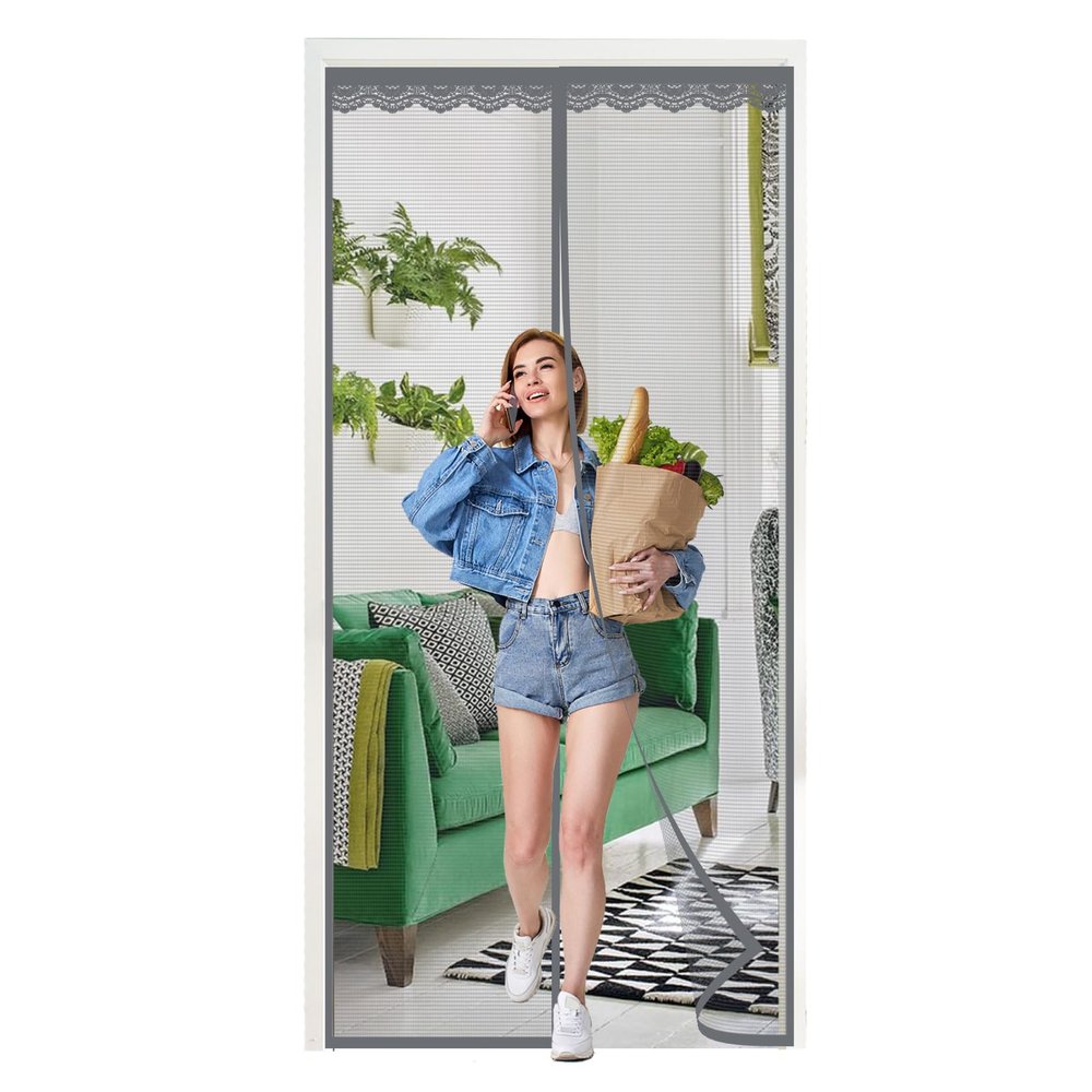 Magnetic Fly Screen Door Curtain, 190 x 250 cm, Gray