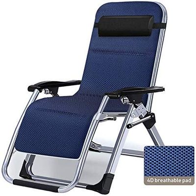 Folding Zero-Gravity Patio Lounge Chair with Cushion, 440 lb Capacity