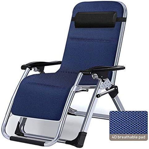 Folding Zero-Gravity Patio Lounge Chair with Cushion, 440 lb Capacity