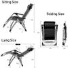 Folding Zero-Gravity Patio Lounge Chair with Cushion, 440 lb Capacity view 2